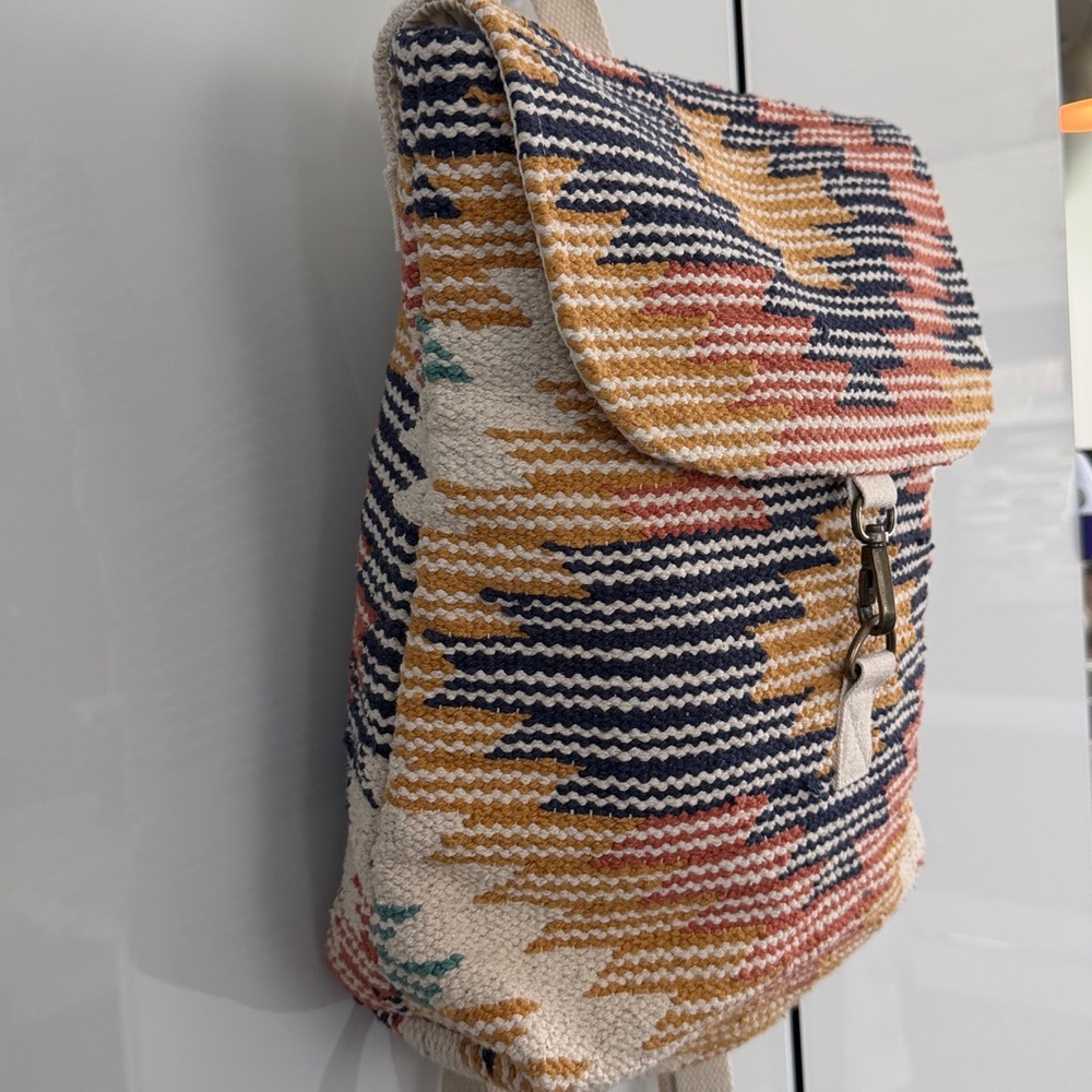 Panache Apparel Woven Aztec Backpack Boho Western 70s Southwest Adjustable Strap - Picture 8 of 17